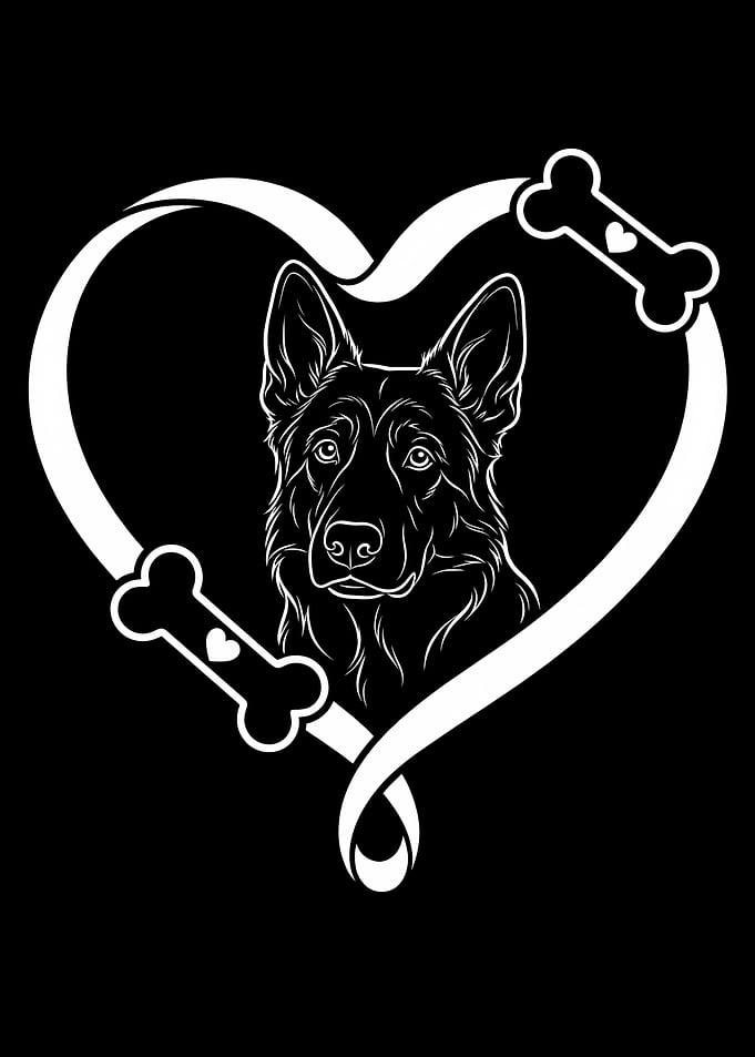 German Shepherd Dog Love Heart