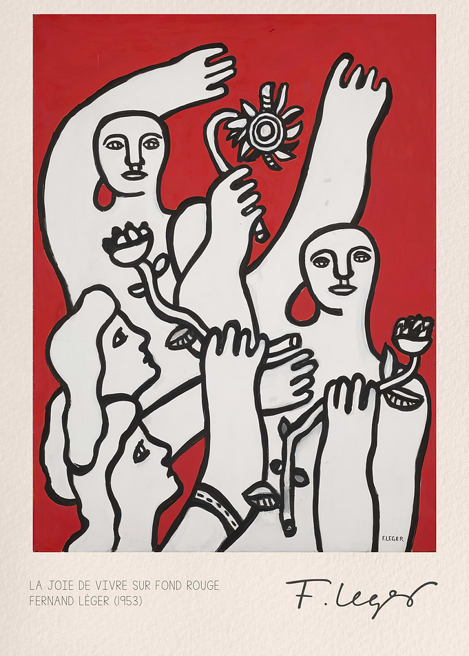 La Joie de Vivre sur Fond Rouge