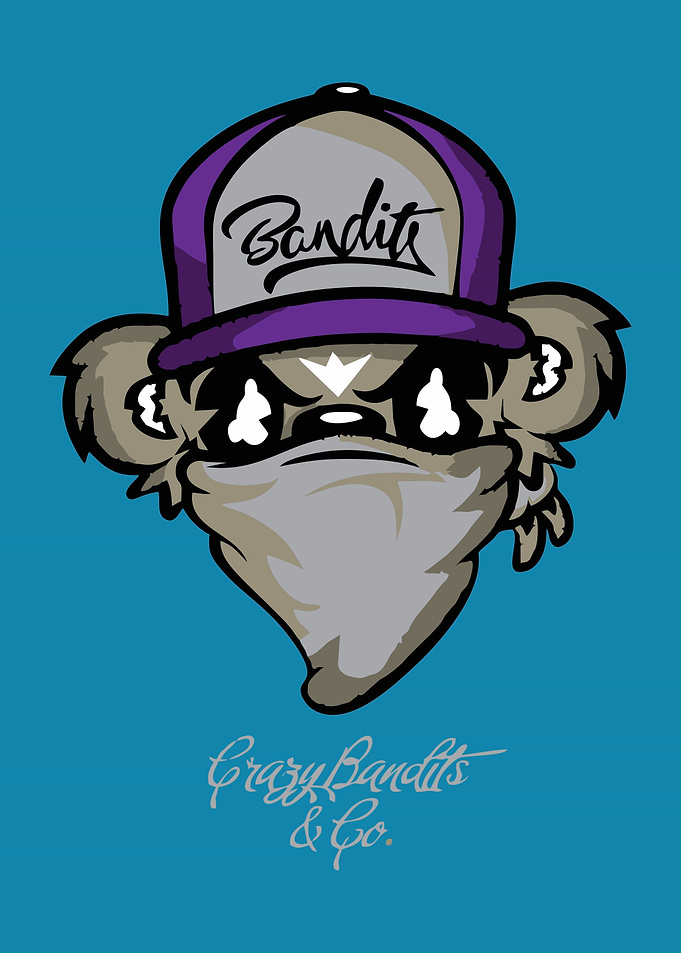 Bandits Cartoon Bear with Cap