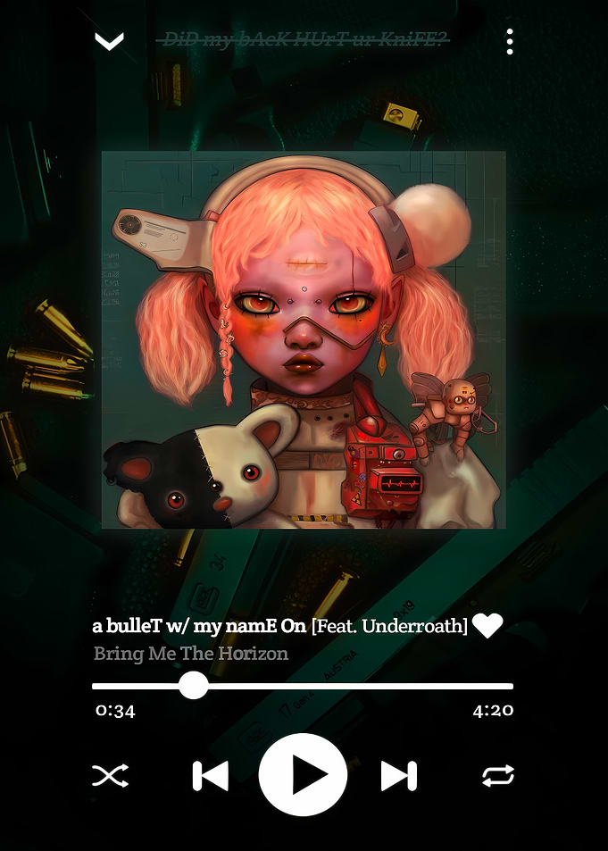 Music Player Interface with Anime Art