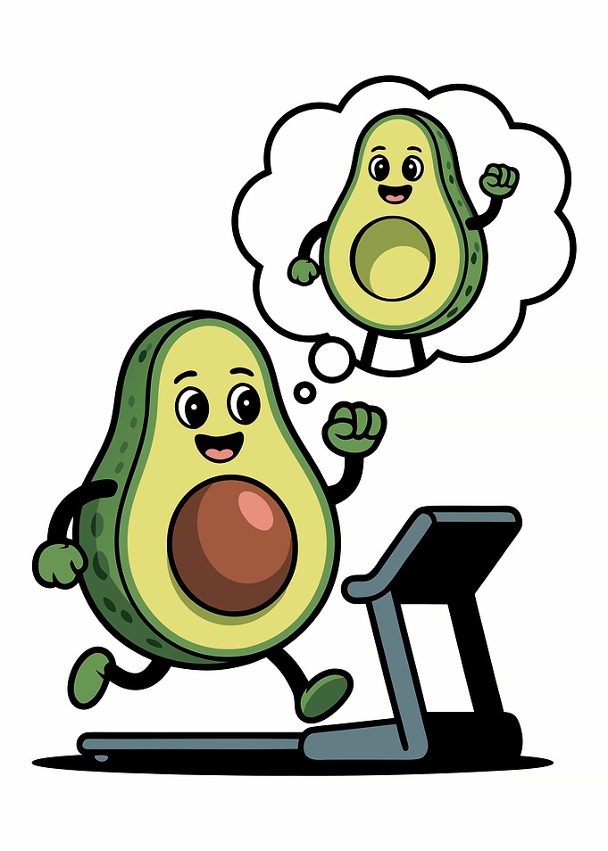 Funny Avocado in Gym