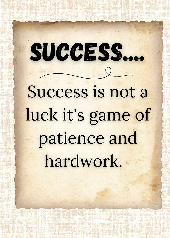 Success Patience and Hardwork Inspirational Quote