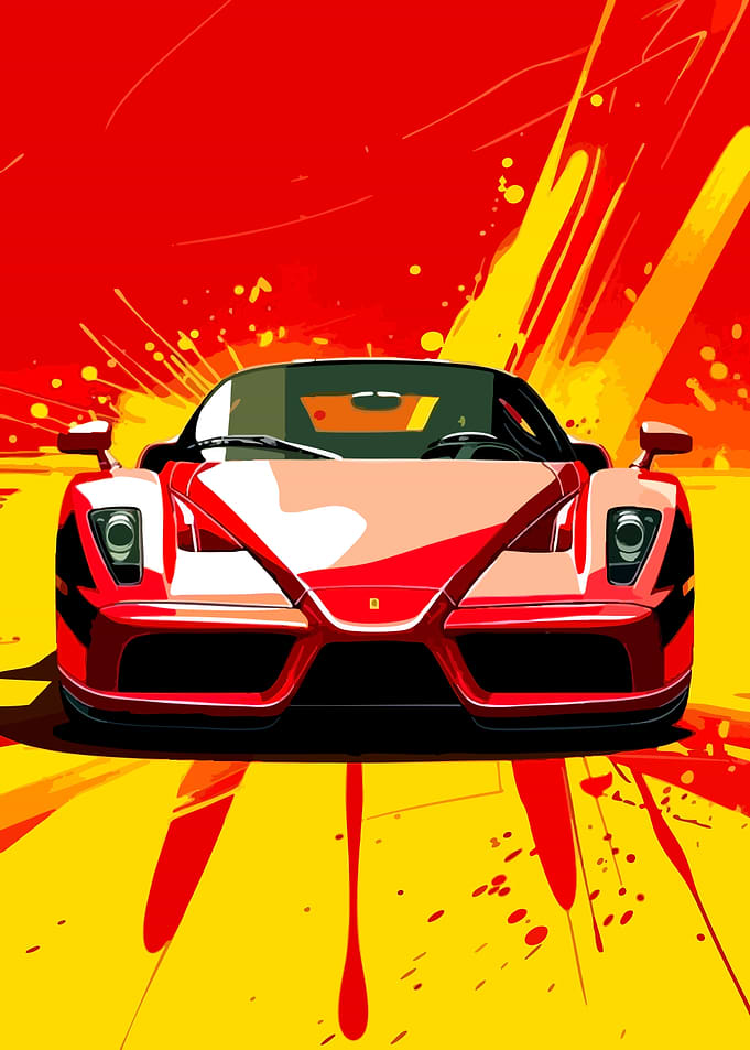 Red Ferrari Enzo Pop Art