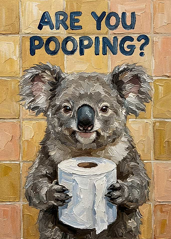Koala with Toilet Paper Painting