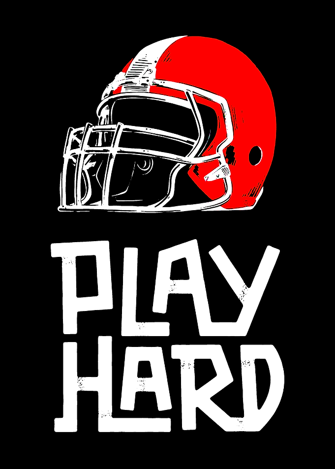 Play Hard Football Helmet Graphic