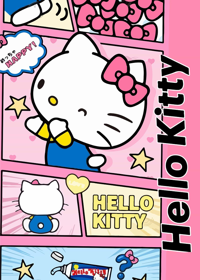 Hello Kitty Comic Panel Design