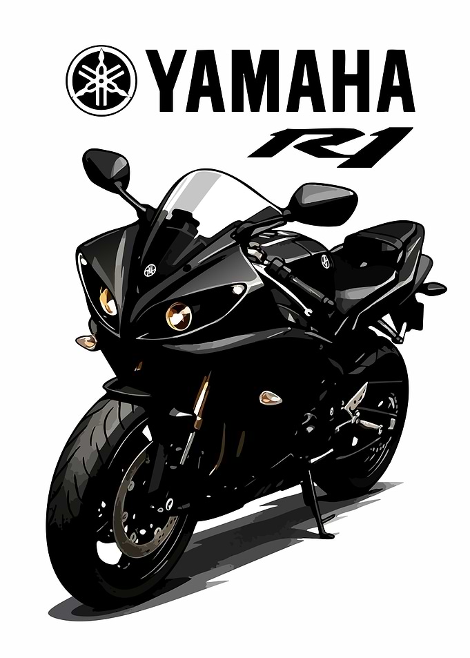 Yamaha R1 Motorcycle Illustration
