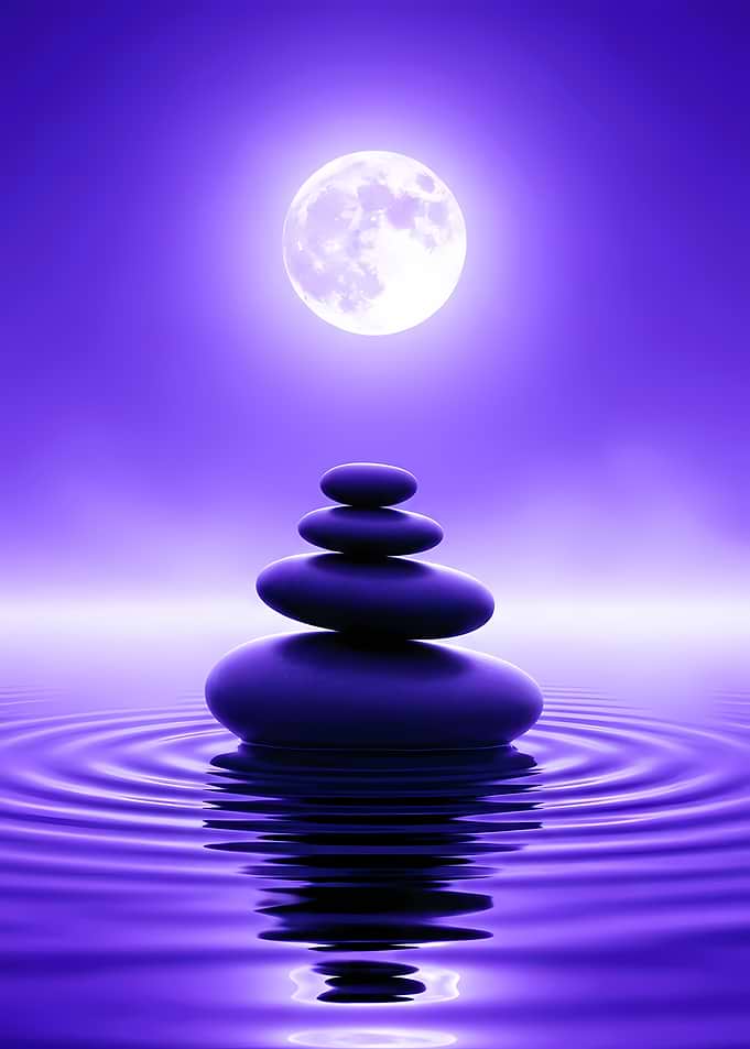Zen Stones Under Moonlight