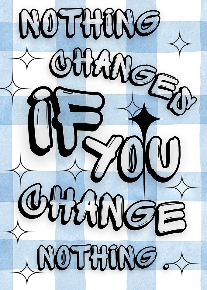 Inspirational Quote on Gingham Background