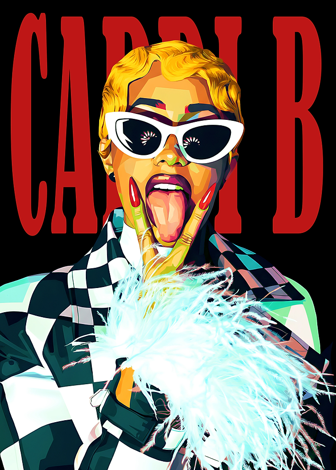 Cardi B Pop Art Portrait