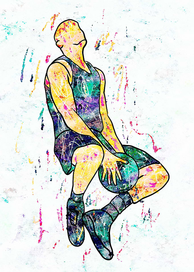 Basketball Player Colorful Abstract Art
