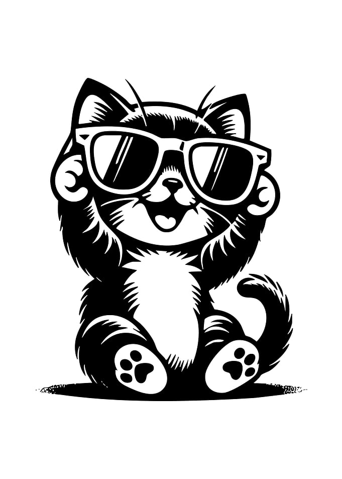 Cool Cat with Sunglasses Illustration