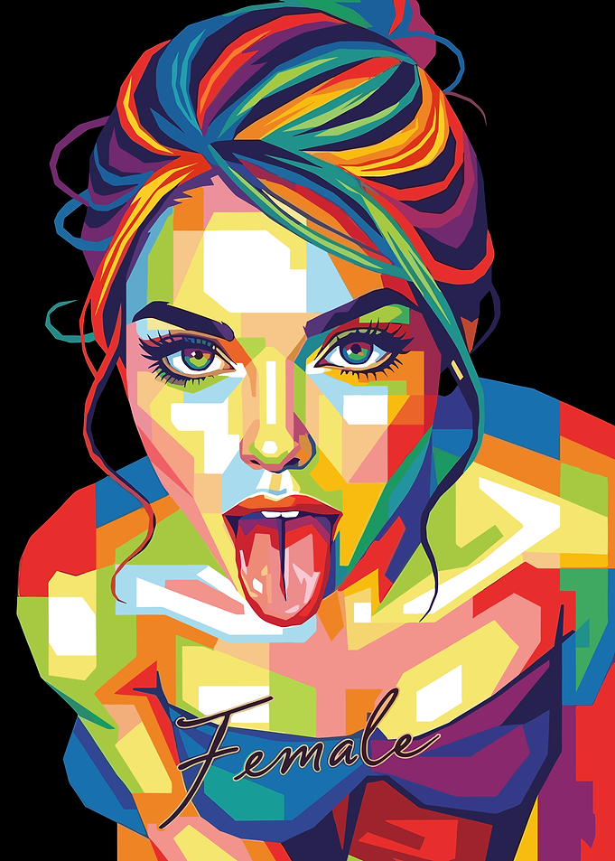 Colorful Pop Art Woman Portrait