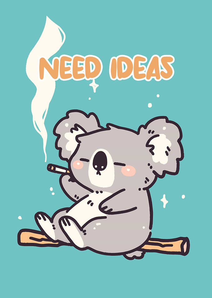 Cartoon Koala Needing Ideas