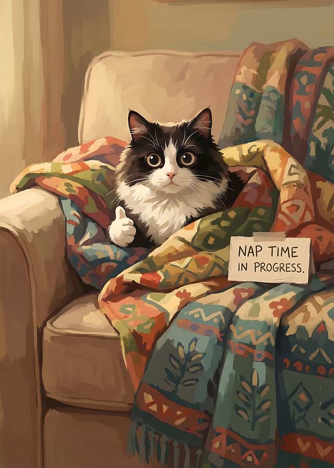 Cat Nap Time in Progress Thumbs Up