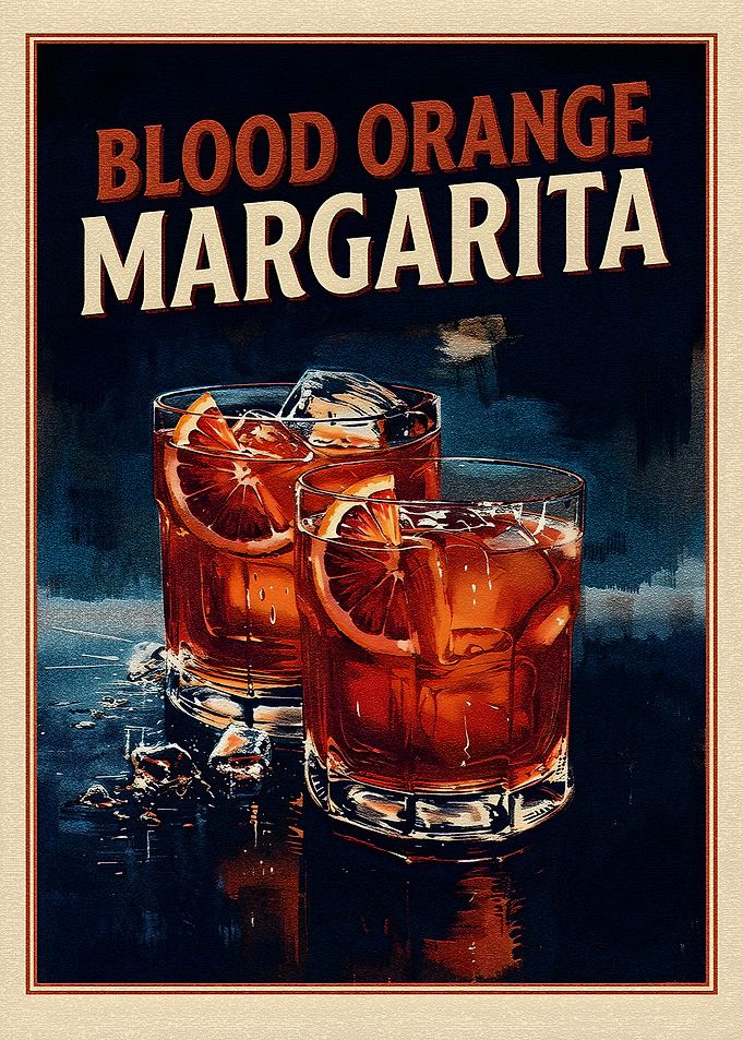 Blood Orange Margarita Cocktail Retro
