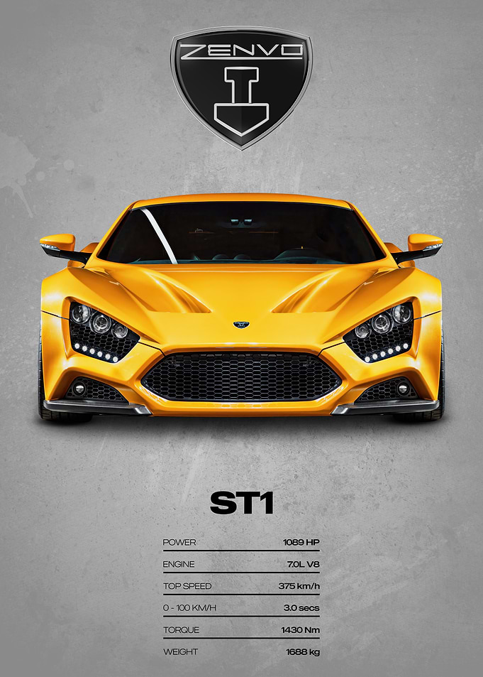 Zenvo ST1 Yellow Sports Car