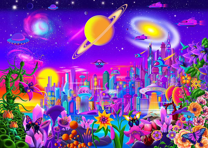 Wondrous Cosmic Cityscape