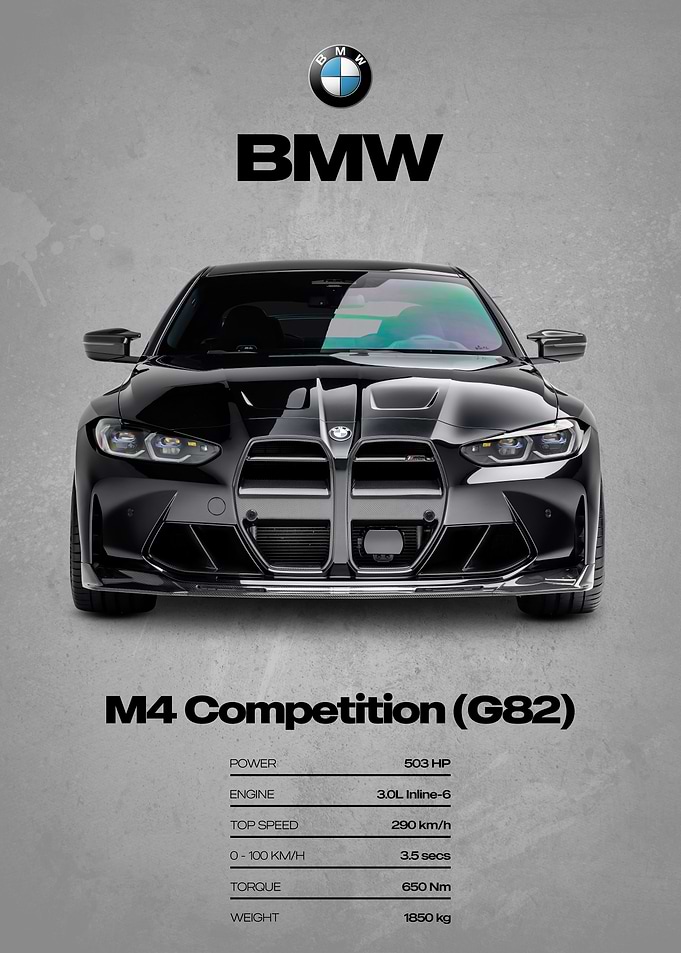 BMW M4 Competition (G82) Car Poster