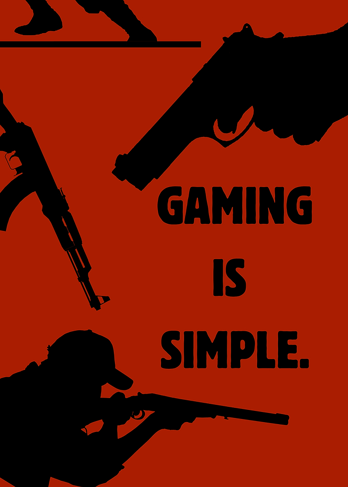 Gaming is Simple - Silhouette Art