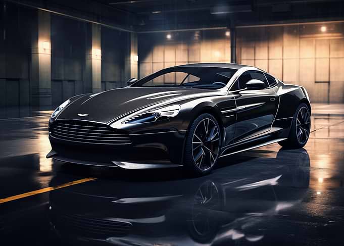 Black Sports Car in Garage