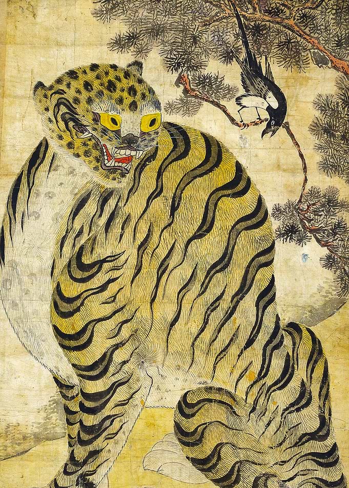 Tiger and Magpie Korean Painting