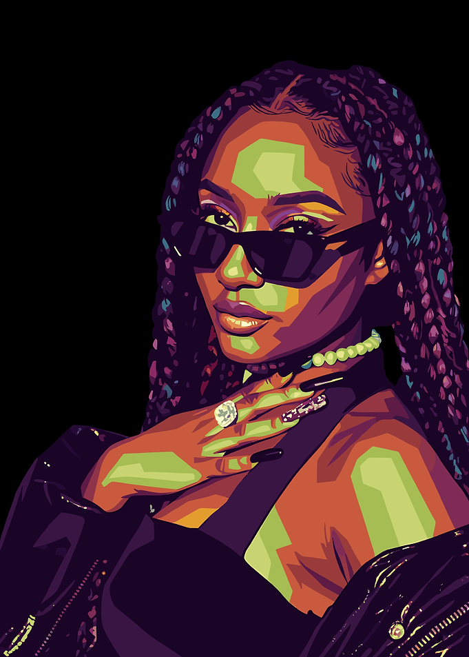 Stylish Woman Portrait with Braids and Sunglasses