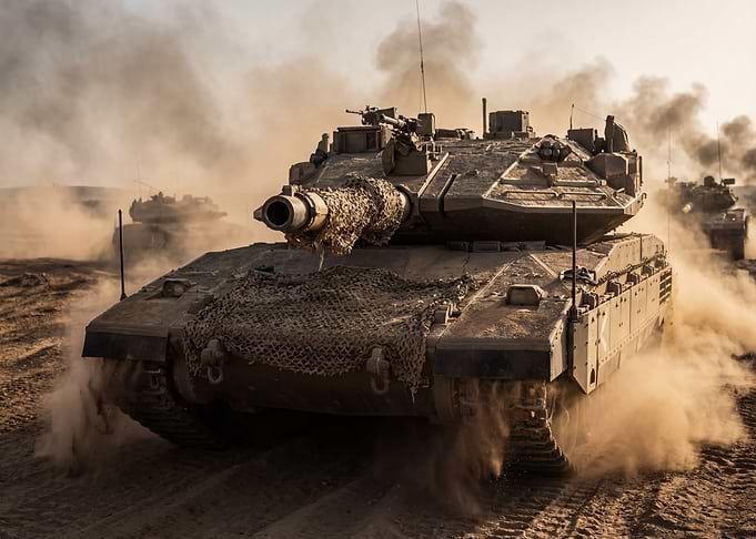 Military Tank in Desert Environment