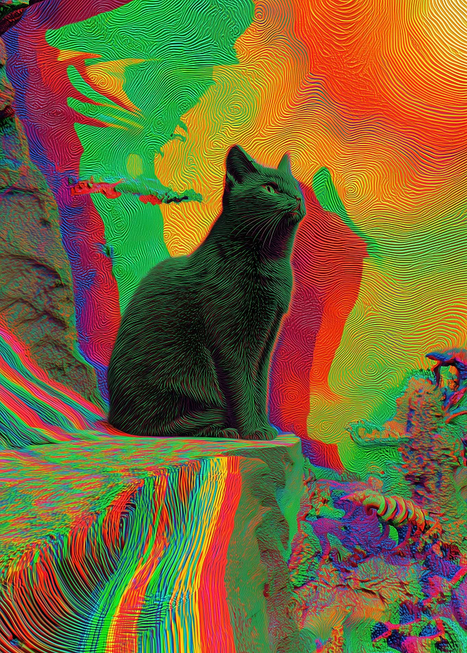 Psychedelic Cat Portrait