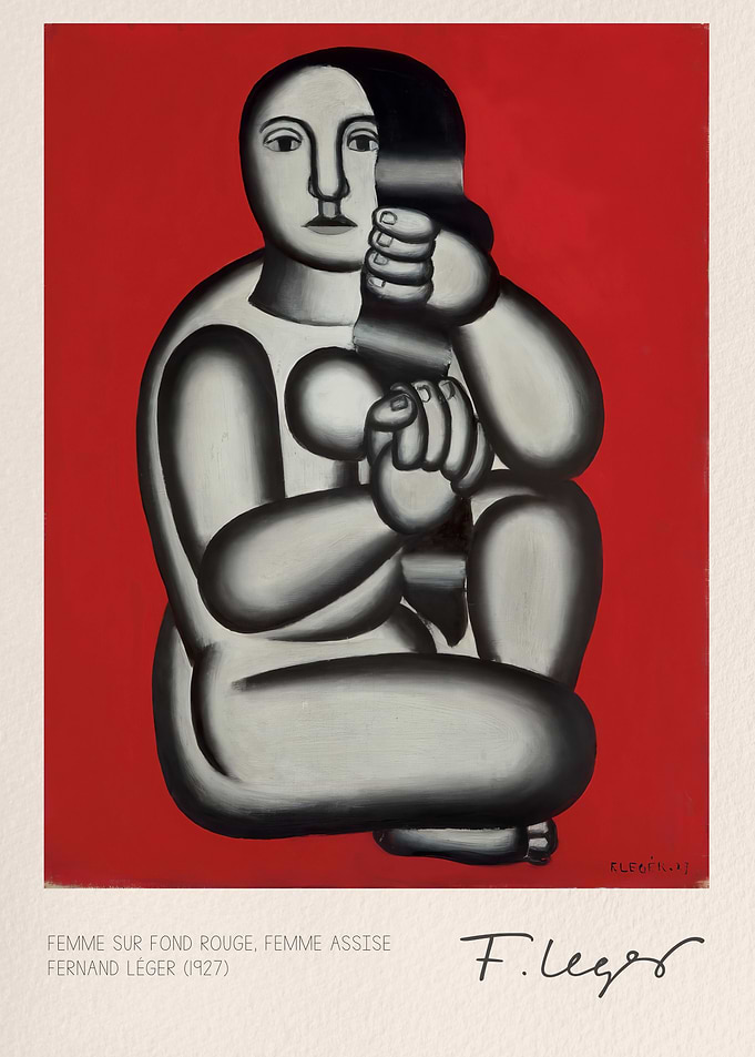 Femme sur fond rouge by Léger
