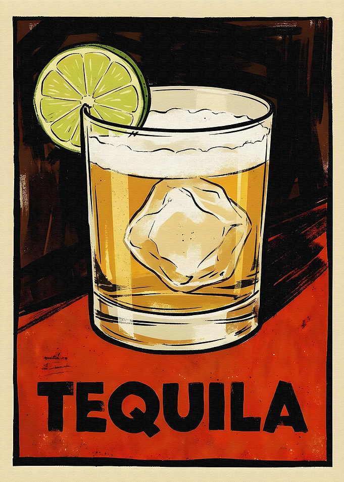 Retro Tequila Cocktail with Lime