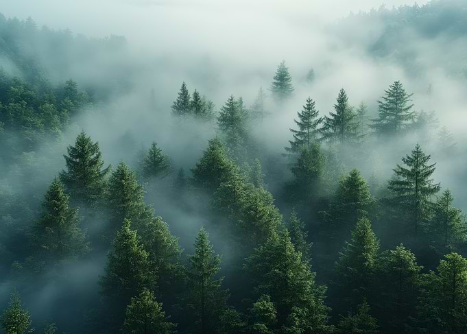 Misty Forest Landscape