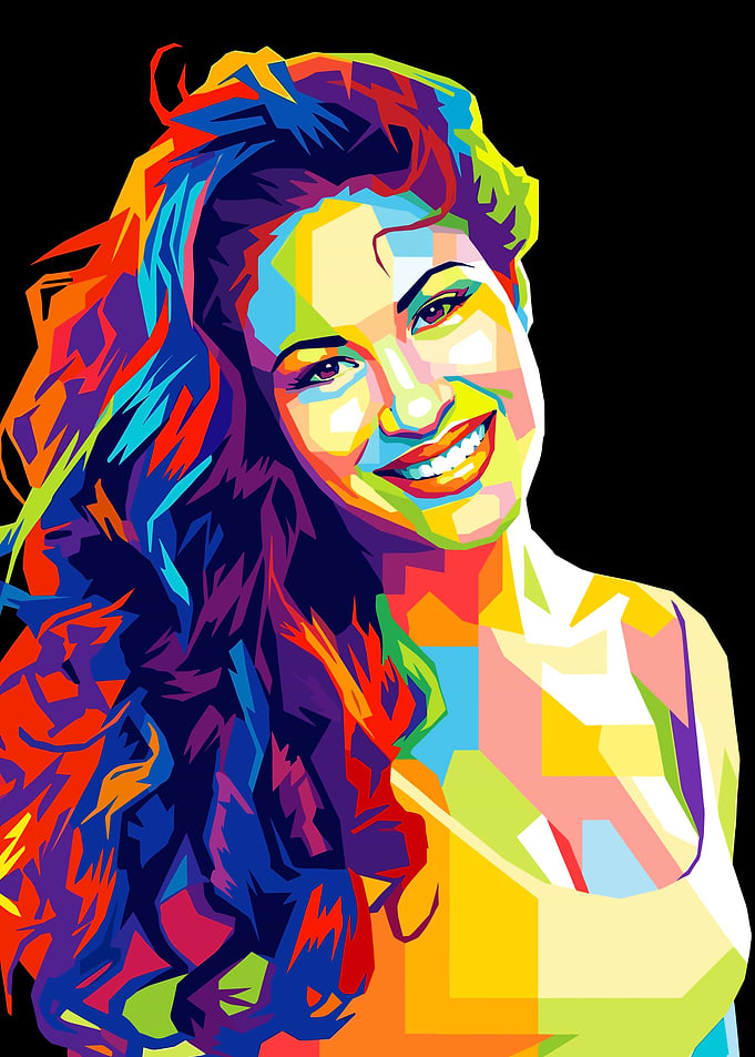 Colorful Portrait of Selena Quintanilla