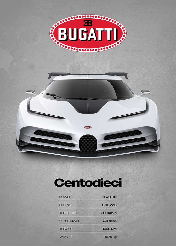 Bugatti Centodieci White Car Specs