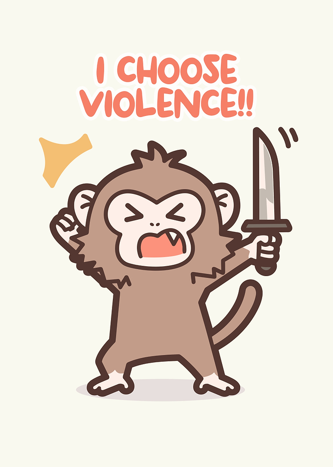 I Choose Violence Monkey Cartoon