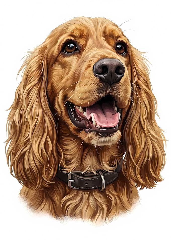 Cocker Spaniel Portrait with Collar
