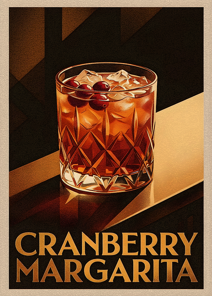 Cranberry Margarita Cocktail Art Deco Style