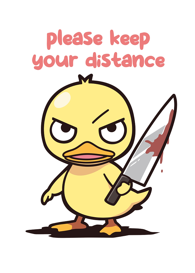 Angry Duck with Bloody Knife