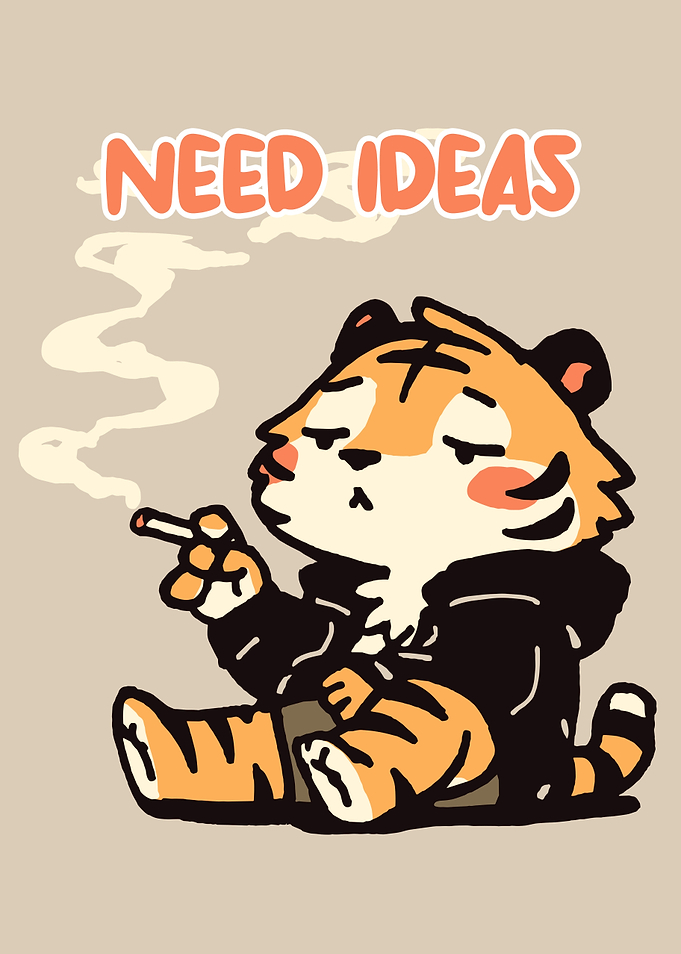 Need Ideas: Smoking Tiger Cartoon