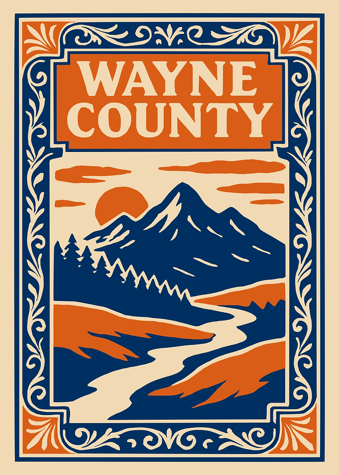 Wayne County Landscape Illustration