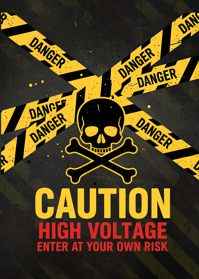 High Voltage - Caution - Enter at your own risk