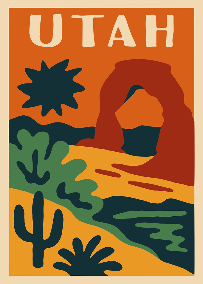 Utah Landscape Illustration