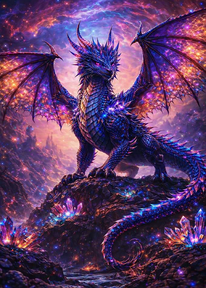 Cosmic Crystal Dragon