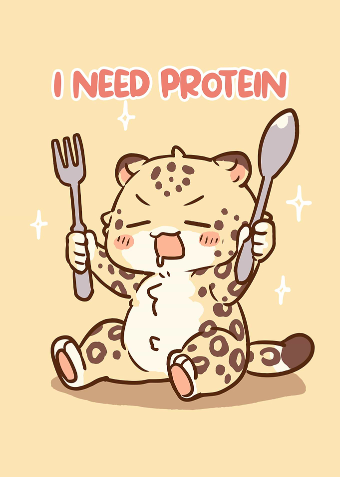 Cute Leopard Needs Protein Cartoon