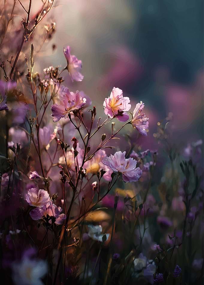 Delicate Pink Flowers in Soft Light