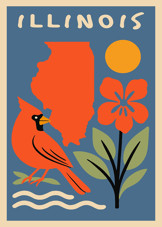 Illinois State Symbol Art Print