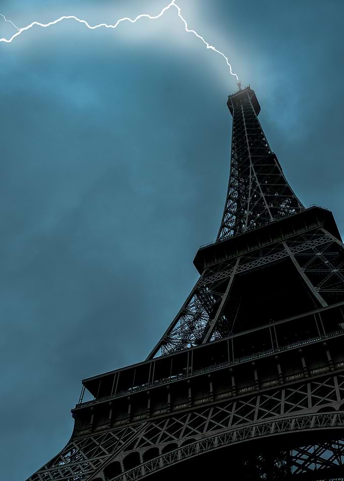 Eiffel Tower struck by lightning