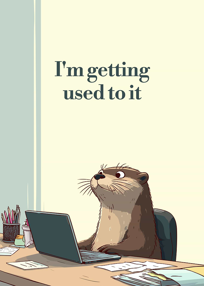 Otter at Desk: 'I'm getting used to it'