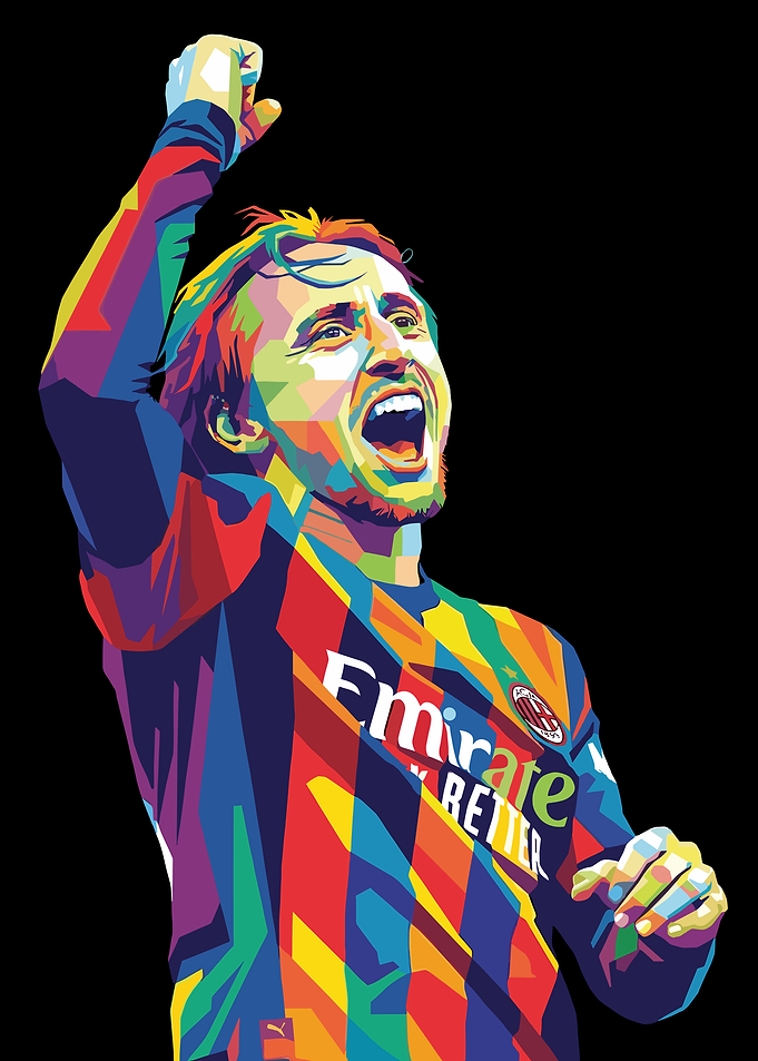 Modric Soccer Player Celebration Pop Art