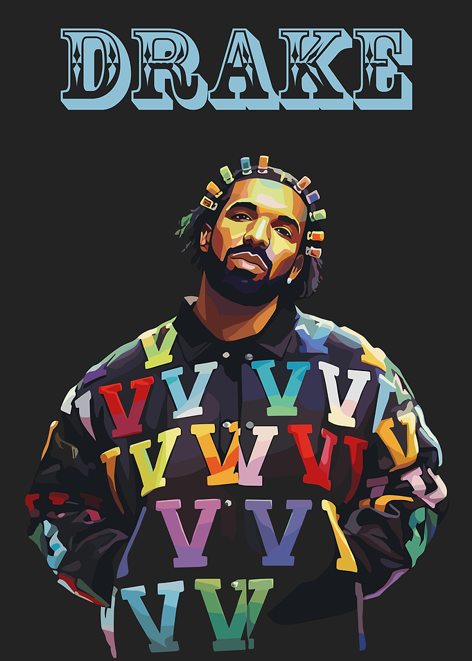 Drake Portrait with Colorful Jacket